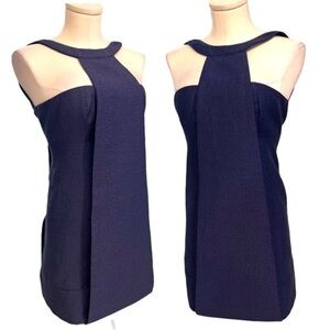 Bird by Juicy Couture Navy Textured Structured Unique Dress with Pockets.
